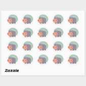 Cartoon Hippo Ronde Sticker (Vel)