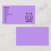cartoon-hippo schattig vriendelijk paars visitekaartje (Voorkant / Achterkant)