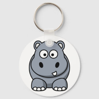 Cartoon Hippo Sleutelhanger