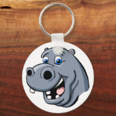 Cartoon Hippo Sleutelhanger (Voorkant)