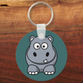 Cartoon Hippo Sleutelhanger (Voorkant)