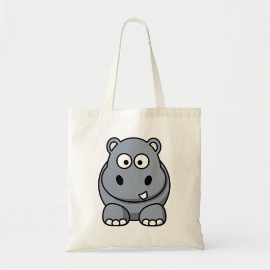 Cartoon Hippo Tote Bag (Voorkant)