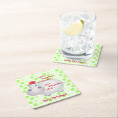 Cartoon Hippopotamus Kerstmis Kartonnen Onderzetters (Insitu)