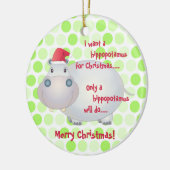 Cartoon Hippopotamus kerstornament Keramisch Ornament (Links)