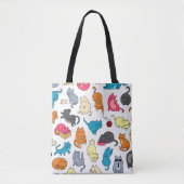 Cartoon Hipster Cats Canvas tas (Voorkant)