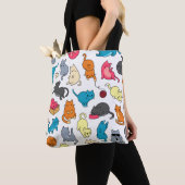 Cartoon Hipster Cats Canvas tas (Dichtbij)