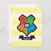 Cartoon Hogwarts Crest Briefkaart (Voorkant / Achterkant)
