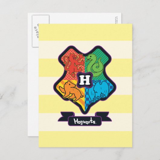 Cartoon Hogwarts Crest Briefkaart (Voorkant / Achterkant)