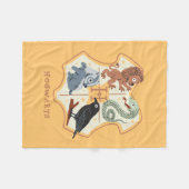 Cartoon Hogwarts Crest Fleece Deken (Voorkant (Horizontaal))