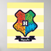 Cartoon Hogwarts Crest Poster (Voorkant)