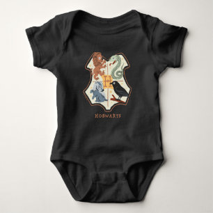 Cartoon Hogwarts Crest Romper