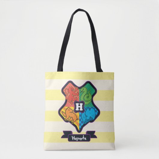 Cartoon Hogwarts Crest Tote Bag (Voorkant)