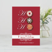 Cartoon HoHoHo Kerstkoekjes Happy Holiday Kaart (Staand voorkant)