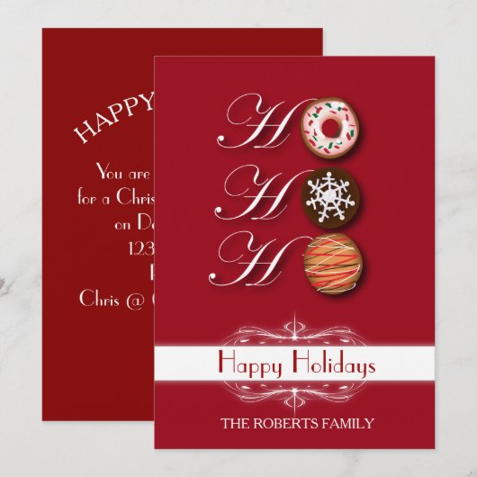 Cartoon HoHoHo Kerstkoekjes Happy Holiday Kaart (Voorkant / Achterkant)