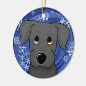 Cartoon Holiday Black Lab Ornament (Links)