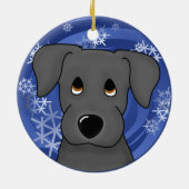 Cartoon Holiday Black Lab Ornament (Achterkant)