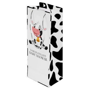 Cartoon Holly Koe BABY SHOWER Wine Gift Bag Wijn Cadeautas