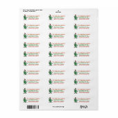 Cartoon Holly Stickers voor kerstadressen (Full Sheet)