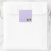 Cartoon hommels vierkante sticker (Tas)