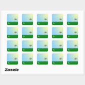 Cartoon hommels vierkante sticker (Vel)