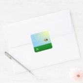 Cartoon hommels vierkante sticker (Envelop)