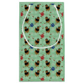 Cartoon Hond - Dachshund Zwart en Tan Tiled Klein Cadeauzakje (Achterkant)