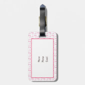 Cartoon Hond Eten Slapen Zingen Bagagelabel (Achterkant verticaal)