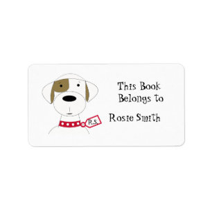 Cartoon Hond Ex Libris Etiket