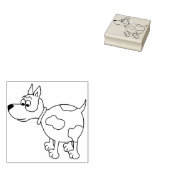 Cartoon Hond Hout Gemonteerde Rubber Stamp Rubberstempel (Gestempeld)
