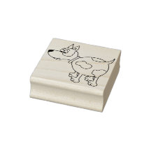 Cartoon Hond Hout Gemonteerde Rubber Stamp