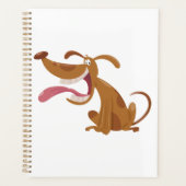 Cartoon hond met grote glimlach en tong uit planner (Voorkant)