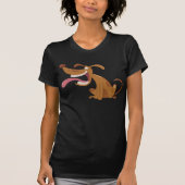 Cartoon hond met grote glimlach en tong uit t-shirt (Voorkant)