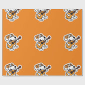 Cartoon hond spelen een gitaar cadeaupapier (Vlak)