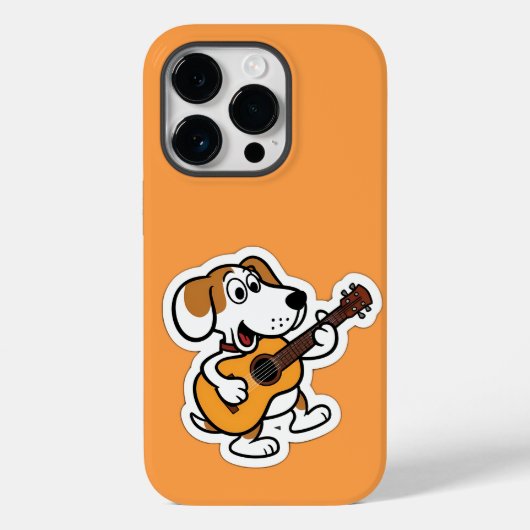 Cartoon hond spelen een gitaar Case-Mate iPhone case (Achterkant)