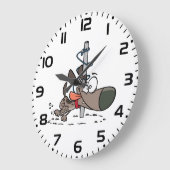 Cartoon Hond Verward Rond Pool Met Leash Grote Klok (Hoek)