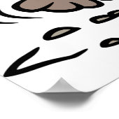 Cartoon Hond Verward Rond Pool Met Leash Poster (Hoek)