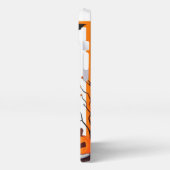 Cartoon hond zit trots iPhone hoesje (Linkerkant)