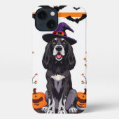 Cartoon hond zit trots iPhone hoesje (Achterkant)