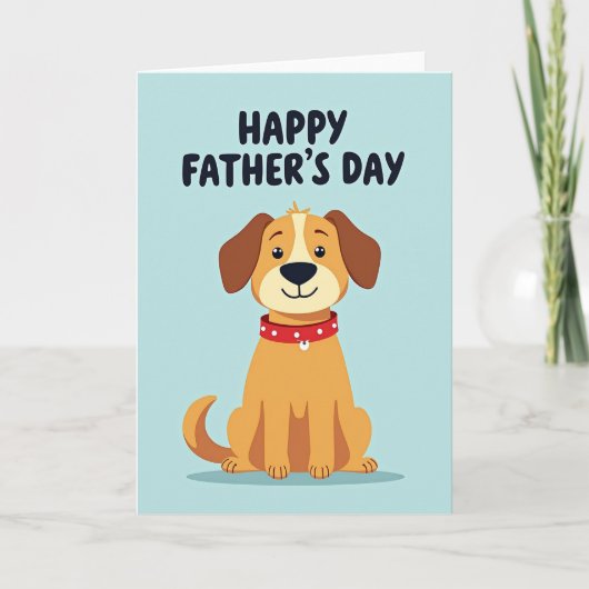 Cartoon Hond Zoete Vaderdag Kaart (Voorkant)