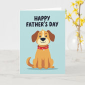Cartoon Hond Zoete Vaderdag Kaart (Gele Bloem)