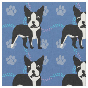Cartoon Honden - Boston Terrier v3 Stof