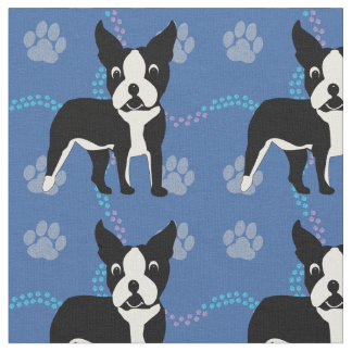 Cartoon Honden - Boston Terrier v3 Stof