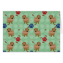 Cartoon Honden - Dachsund Red Tiled v1