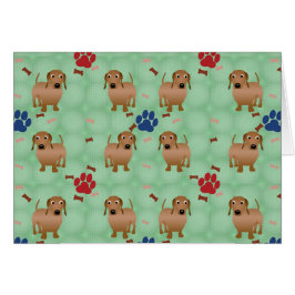 Cartoon Honden - Dachsund Red Tiled v1