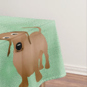 Cartoon Honden - Dachsund Red Tiled v1 Tafelkleed (Voorbeeld)