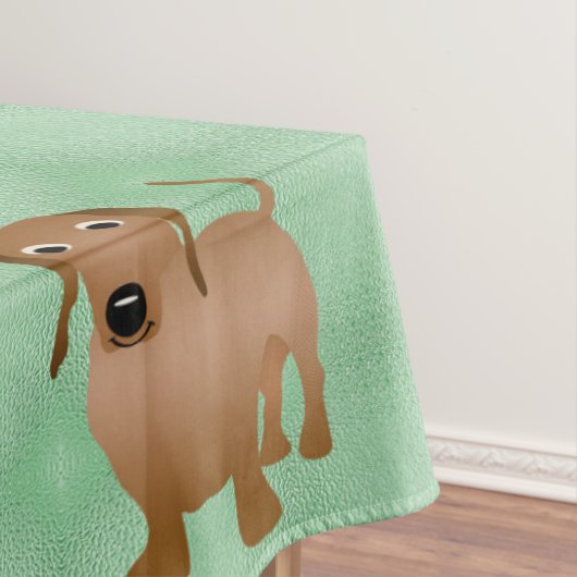 Cartoon Honden - Dachsund Red Tiled v1 Tafelkleed (Voorbeeld)