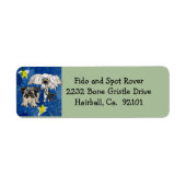 Cartoon Honden Kerstmis Etiket (Voorkant)