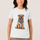 🐶 Cartoon Honden Kinderkleren 🐶 Tri-Blend Shirt (Voorkant)