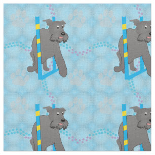 Cartoon Honden - Schnauzer Dog Weaving v2 Stof
