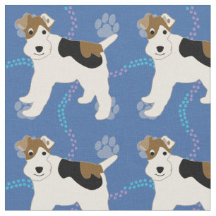 Cartoon Honden - Wire Fox Terrier v1 Stof